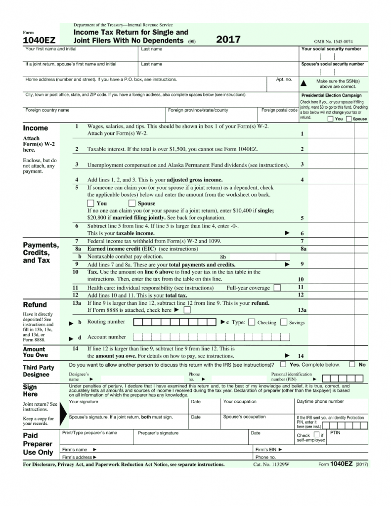 Irs 1040 Ez Form 2025 Angela Allan