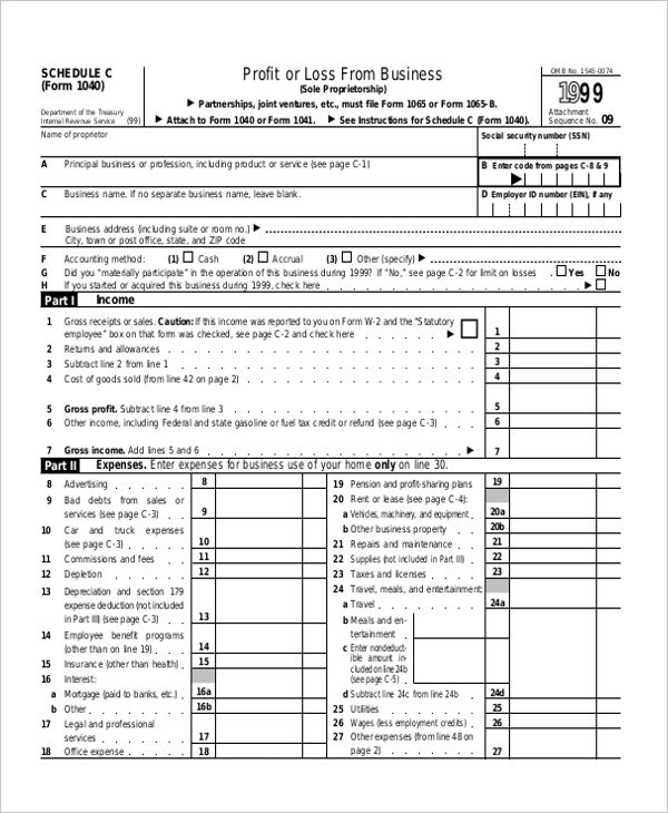 Irs Schedule C-Ez 2025 Printable