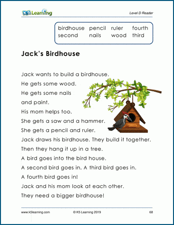 Level D Books Or Stories Printable