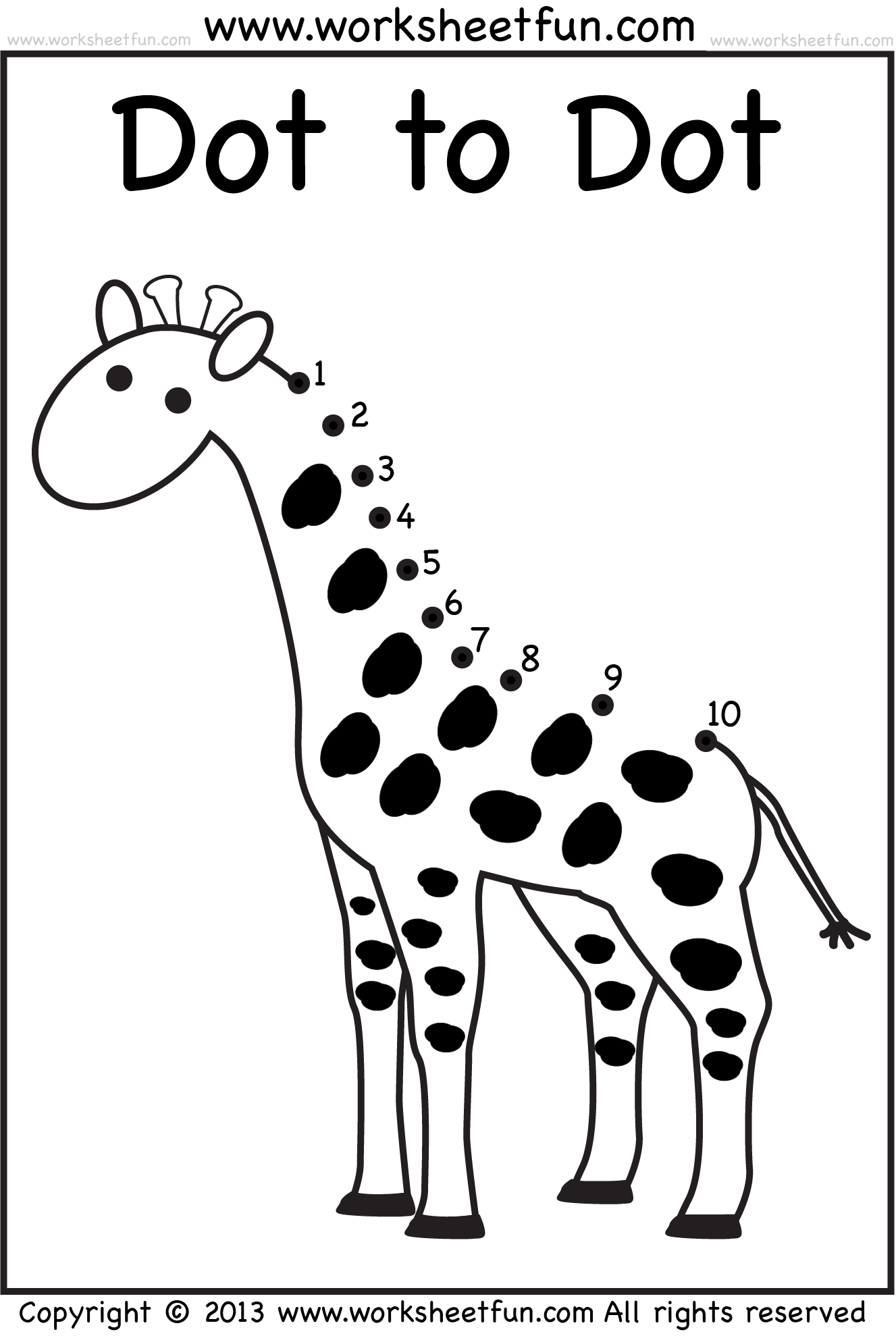 Kindergarten Easy Dot To Dot Printables