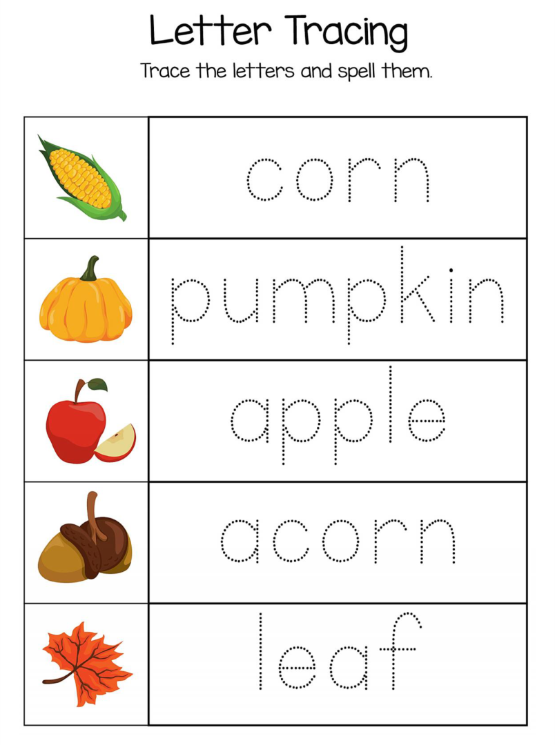 Free Printable Kindergarten Thanksgiving Worksheets
