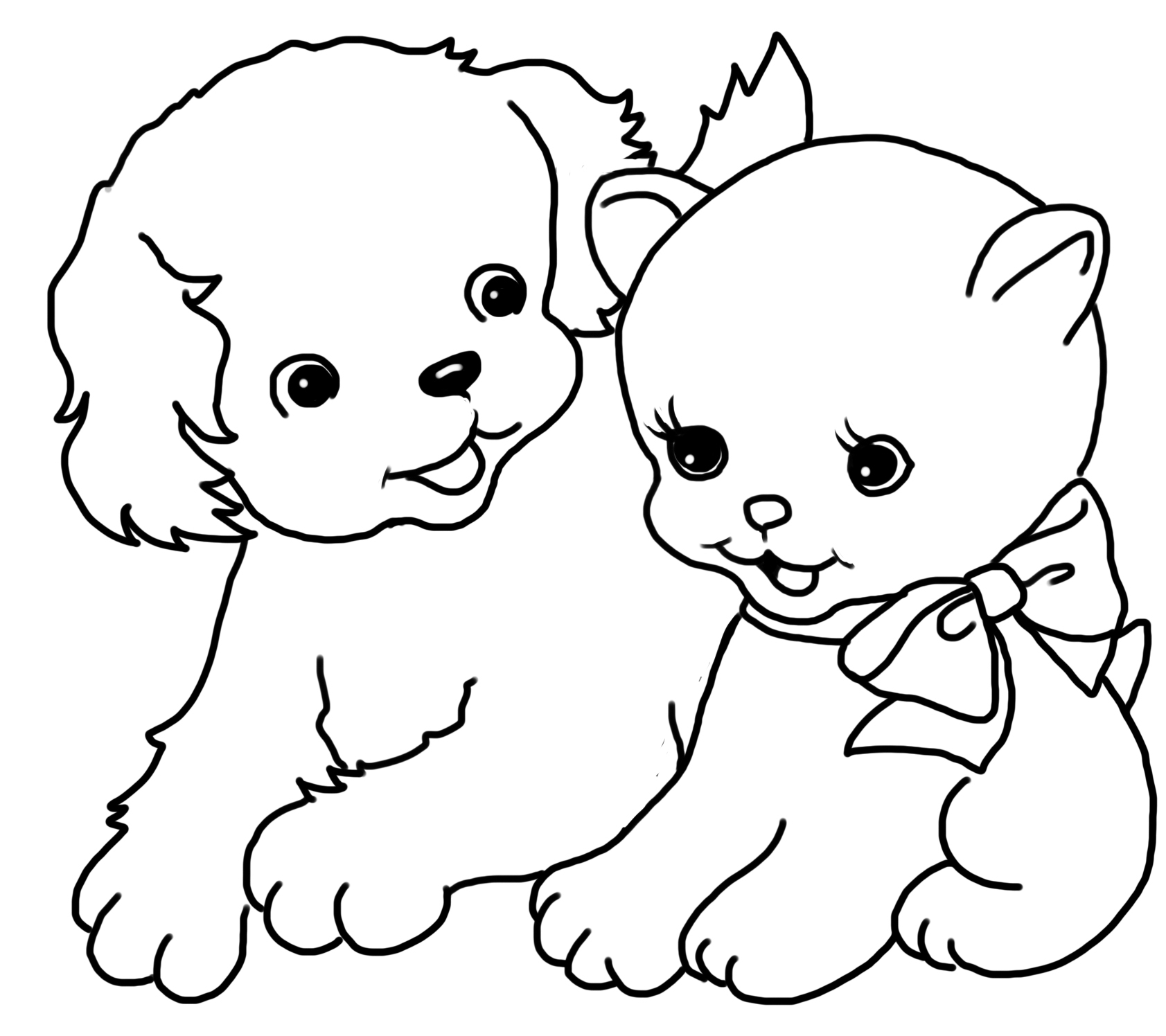 Kittens And Puppies Coloring Pages