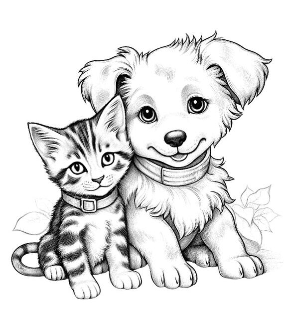 Kittens And Puppies Coloring Pages