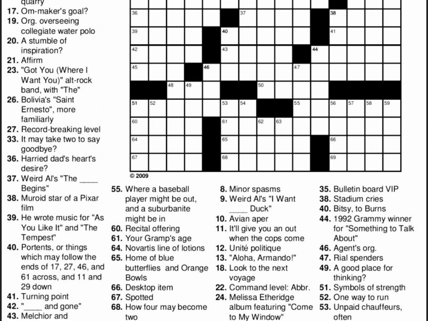 Large Print Printable Crossword Puzzles Get Your Hands On Amazing