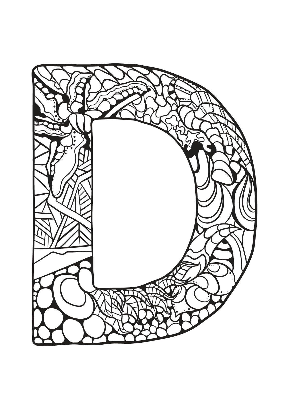 Letter D Coloring Page Printable Alphabet Letters Lettering Images 