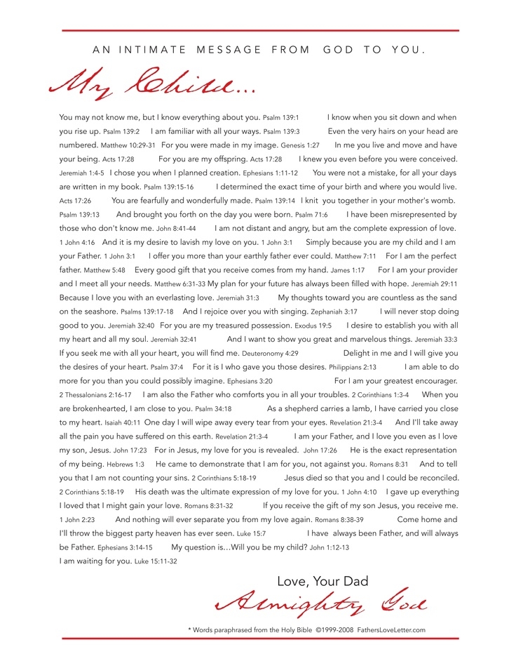 The FatherS Love Letter Printable