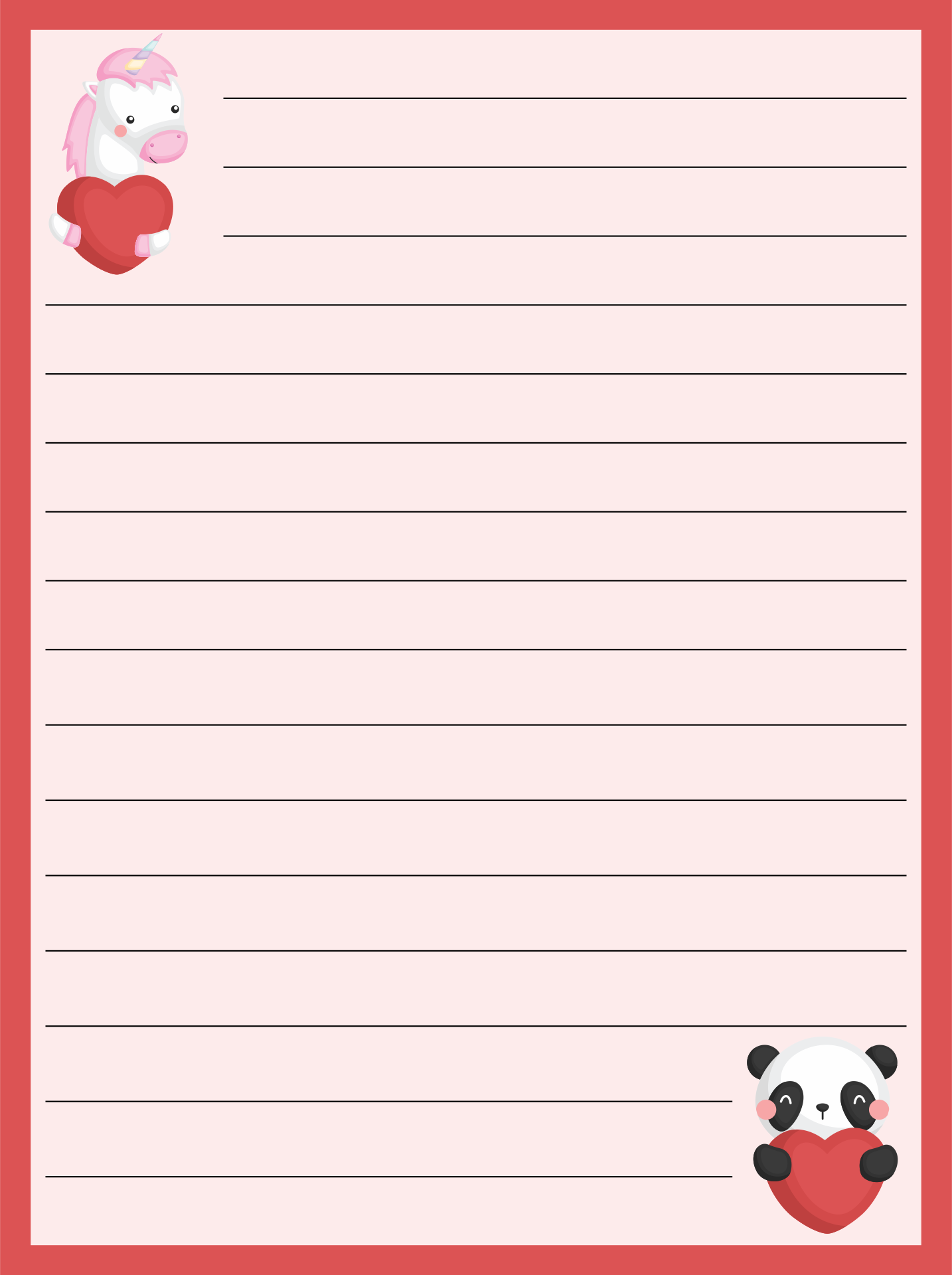 Free Printable Love Letter Stationery