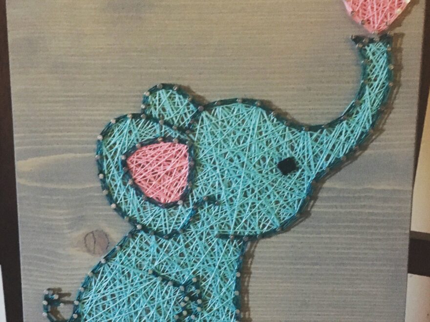 Made To Order Baby Elephant NO NAME String Art Sign Nursery Decor