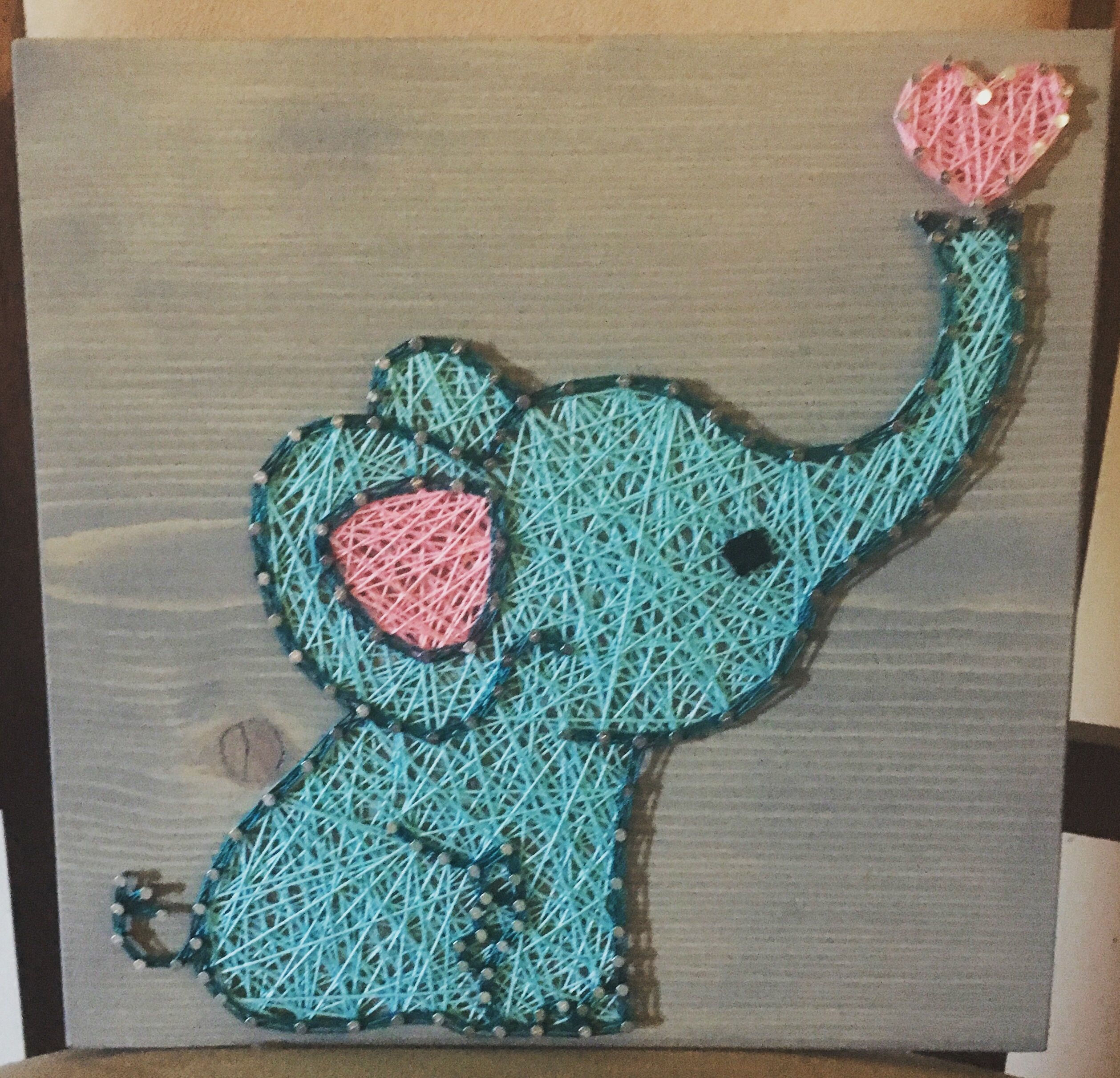 Made To Order Baby Elephant NO NAME String Art Sign Nursery Decor 