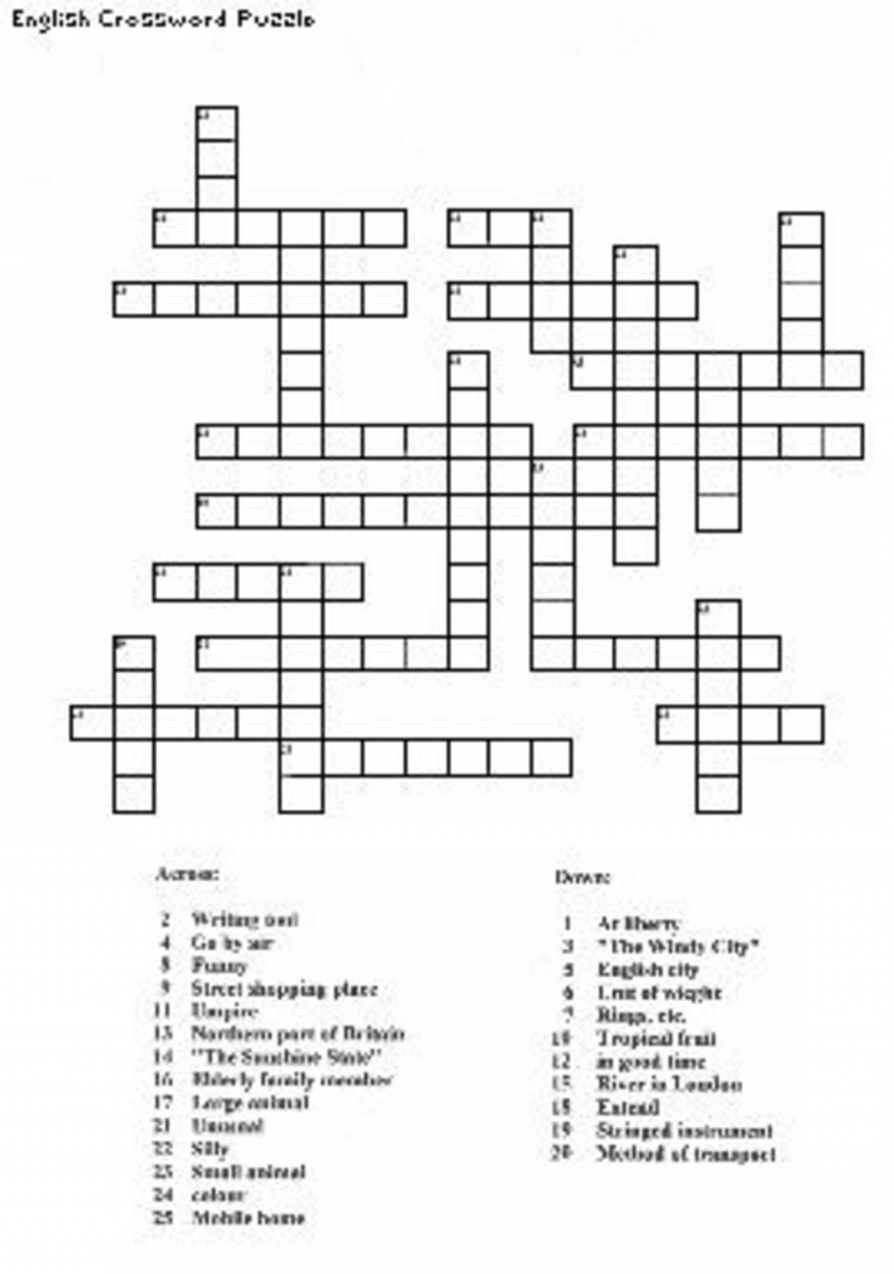 Make Your Own Crossword Puzzle Free Printable