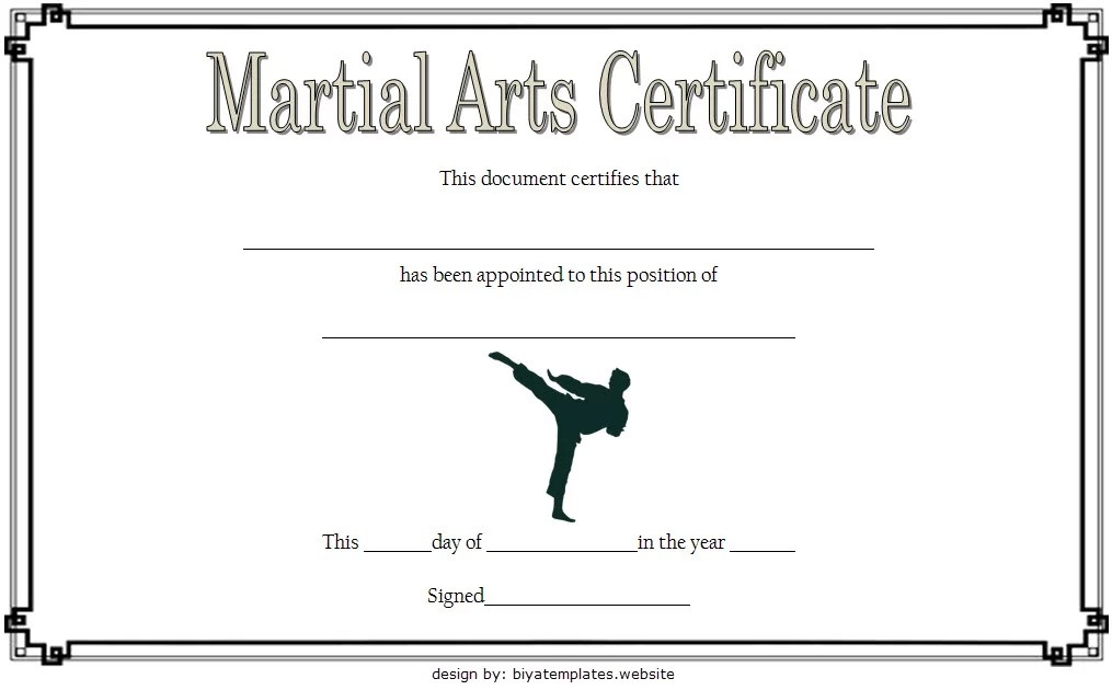 Martial Arts Certificate Template