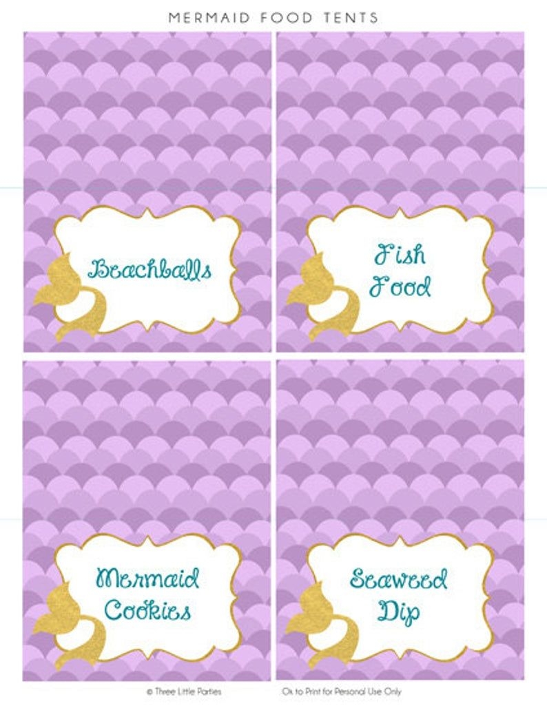 Mermaid Food Labels Printable Printable Word Searches