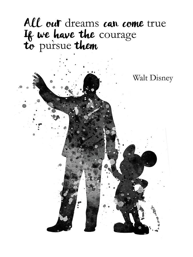 Mickey Mouse And Walt Disney Quote Digital Art By Mihaela Pater 