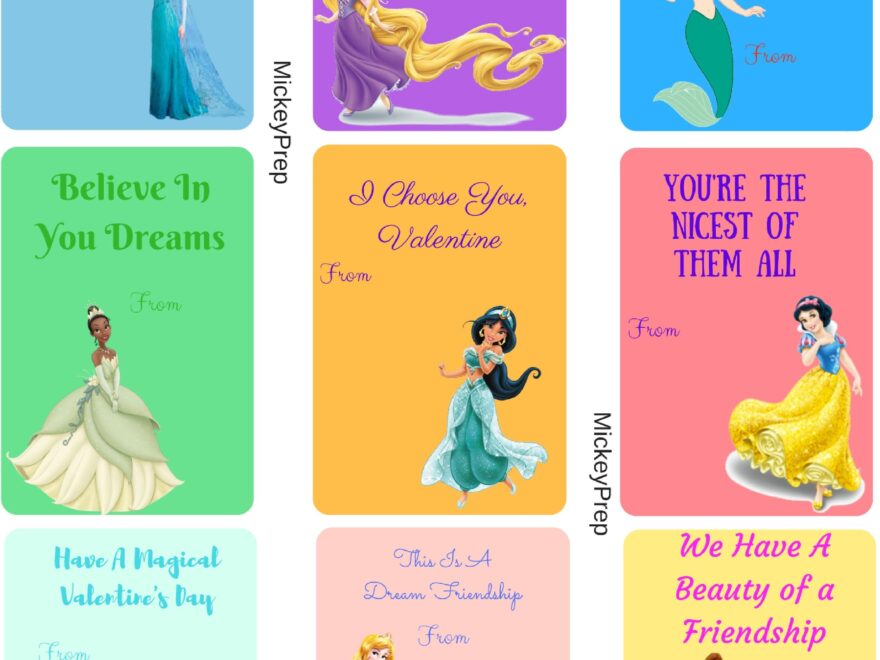 Mickeyprep Princess Valentine Cards Disney Valentines Princess