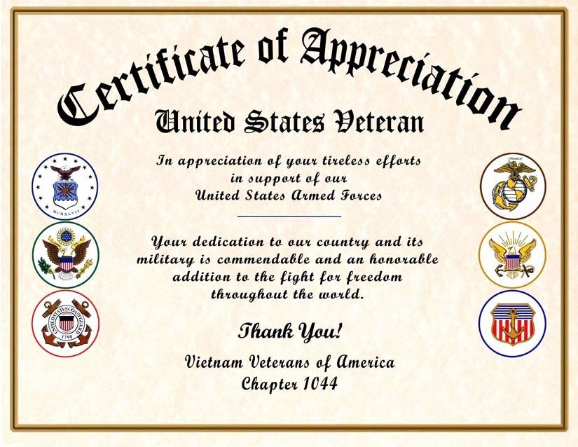 Military Certificate Templates Free Printable And Enjoyable Learning