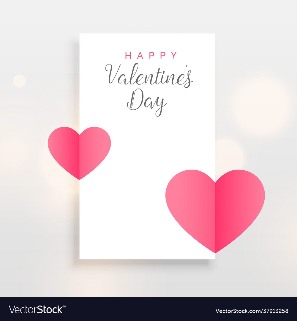 Minimal Valentines Day Card Design Background Vector Image
