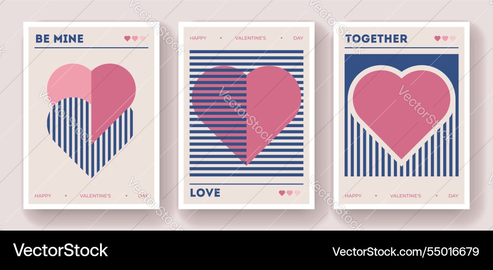 Minimal Valentines Day Card Designs Featuring Vector Image