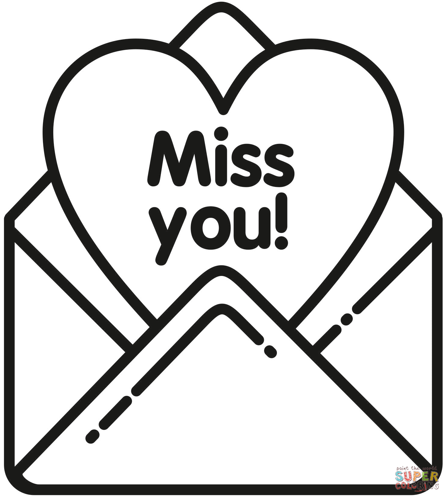 Miss You Coloring Page Free Printable Coloring Page Coloring Nation