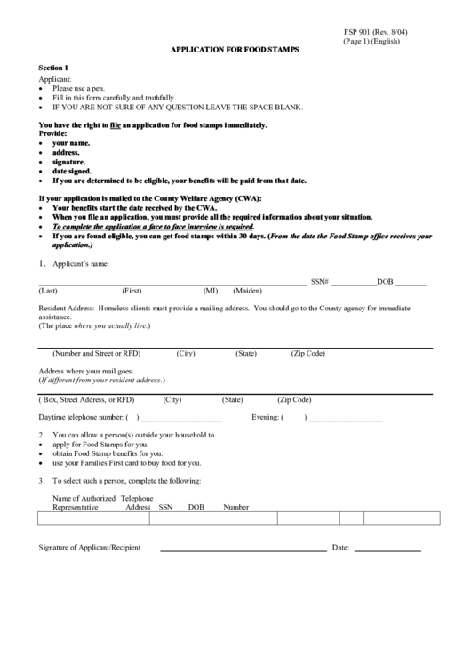 Printable Food Stamp Review Form Missouri