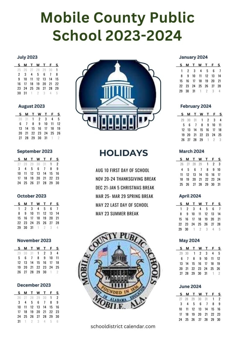 Mobile County Public Schools Calendar With Holidays 2023 2024