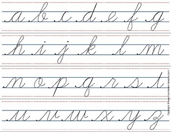 Montessori Tracing Small Cursive Letters In One Letter Page TpT