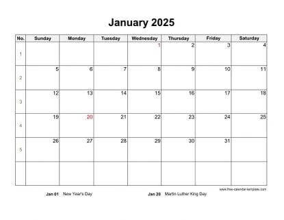 Monthly 2025 Calendar Free Printable With Grid Lines Designed