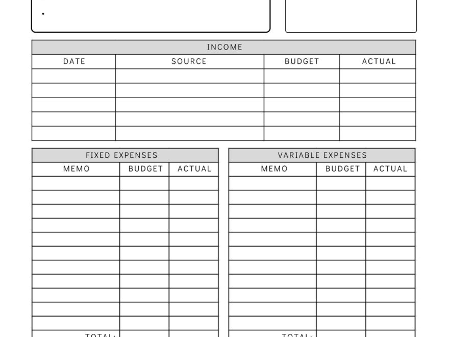 Monthly Budget Planner Printable Simple Budget Worksheet Personal