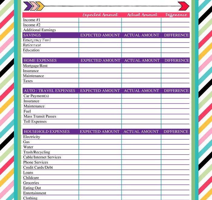 Monthly Budget Worksheet 2024 Ginni Justine