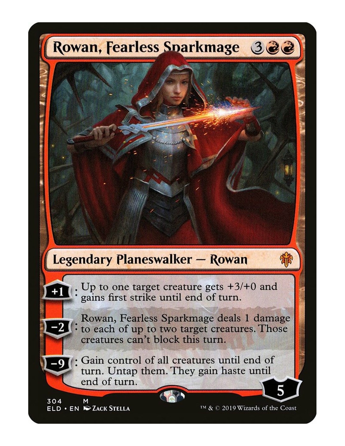 MTG Planeswalker Deck Throne Of Eldraine Rowan Fearless Sparkmage