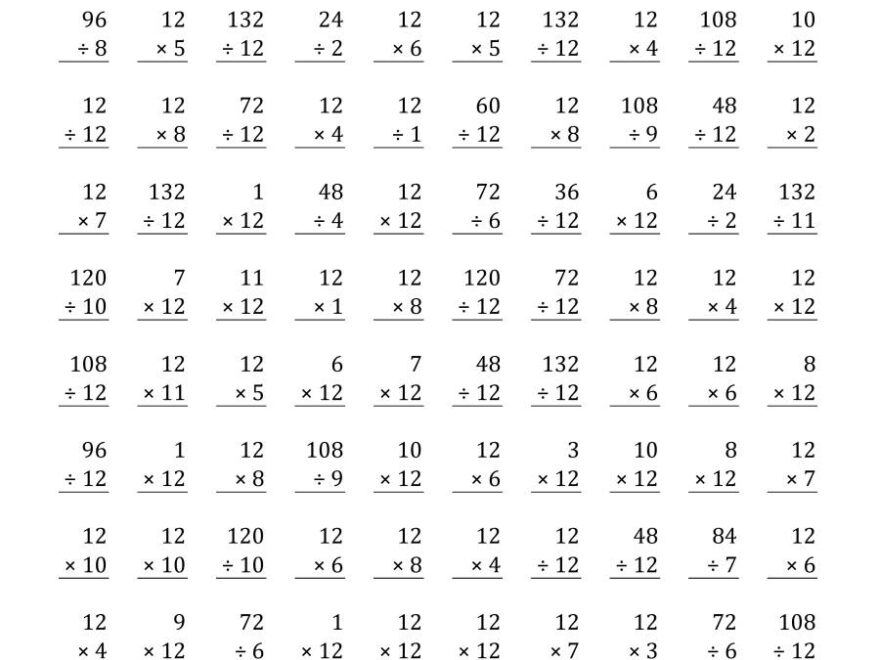 Multiplication Division Worksheets Free Printable