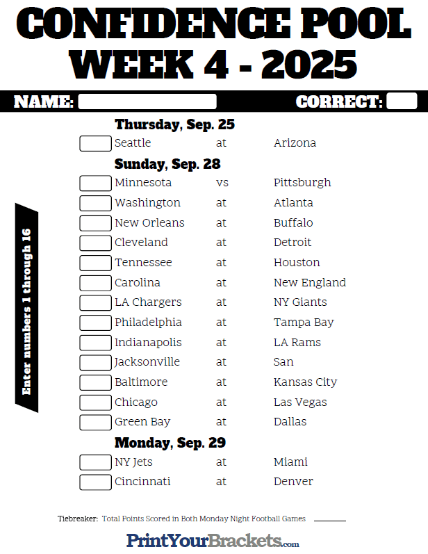 Nfl Week 4 Schedule 2025 Lily N Edmund
