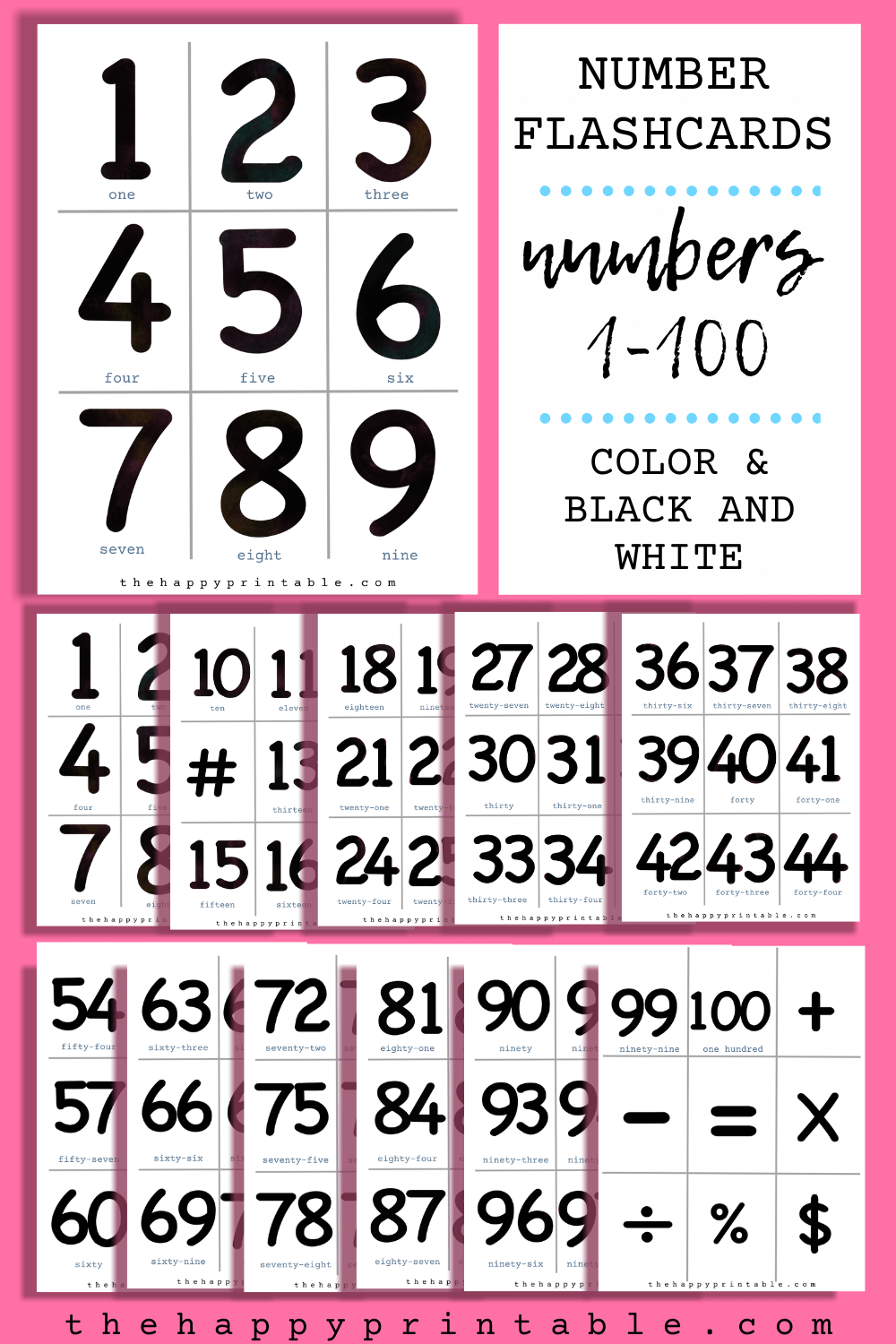 Numbers 1 100 Flashcards Printable Pdf