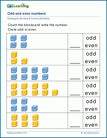 Printable Worksheets Odd And Even Numbers For Kids