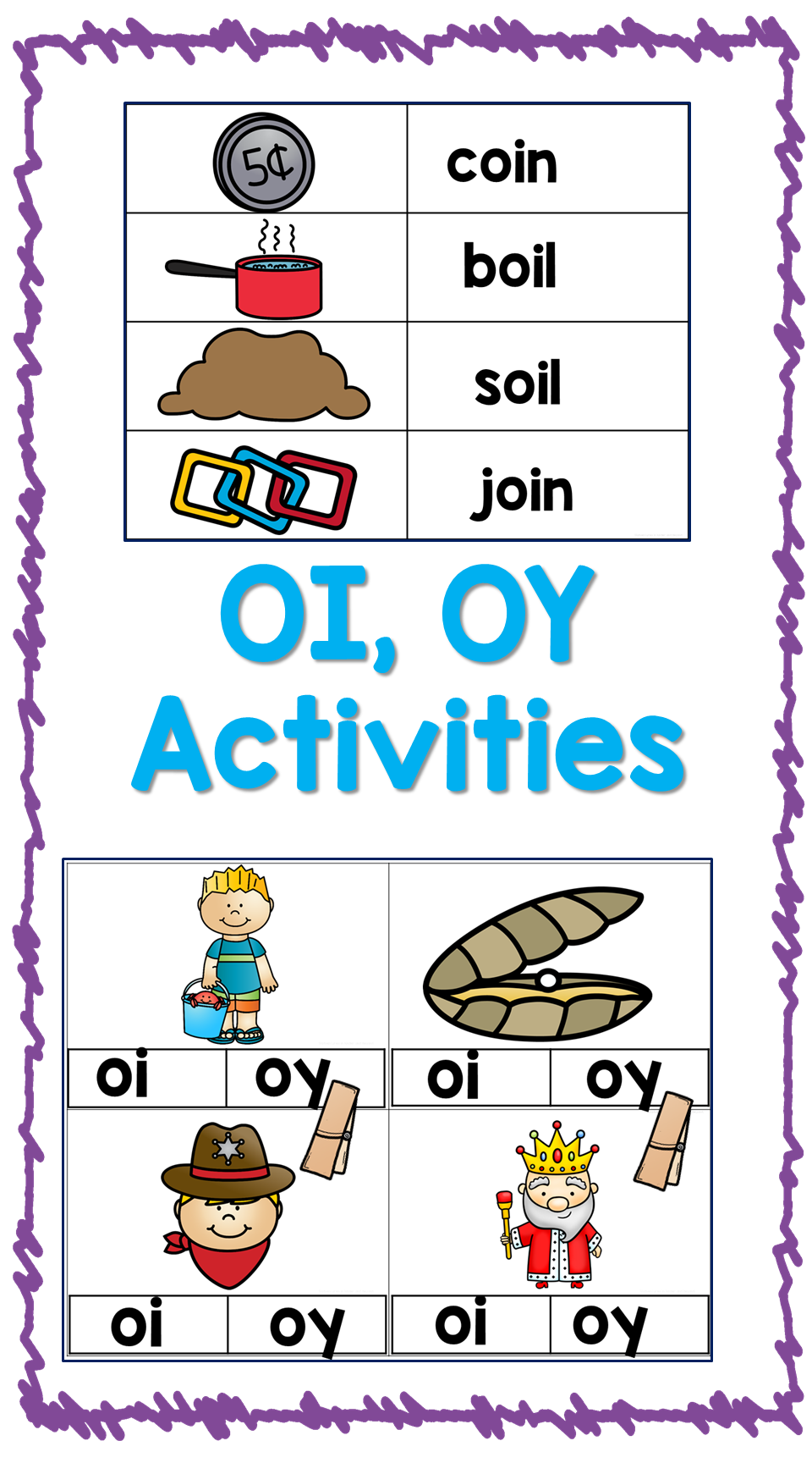 OI OY Diphthong Activities And Printables Phonics Activities And 