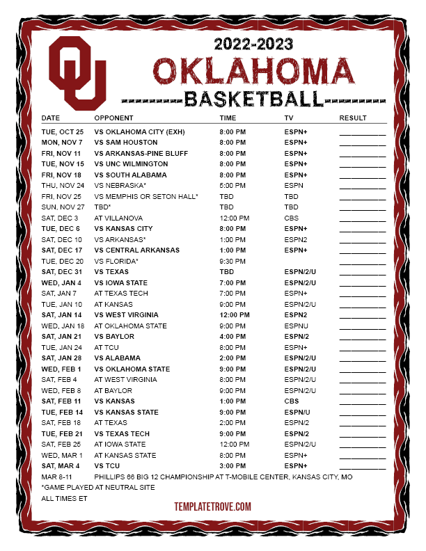 Printable 2025 0U Football Roster