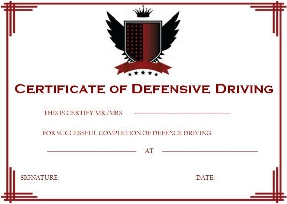 Texas Printable Definsive Driving Certificate