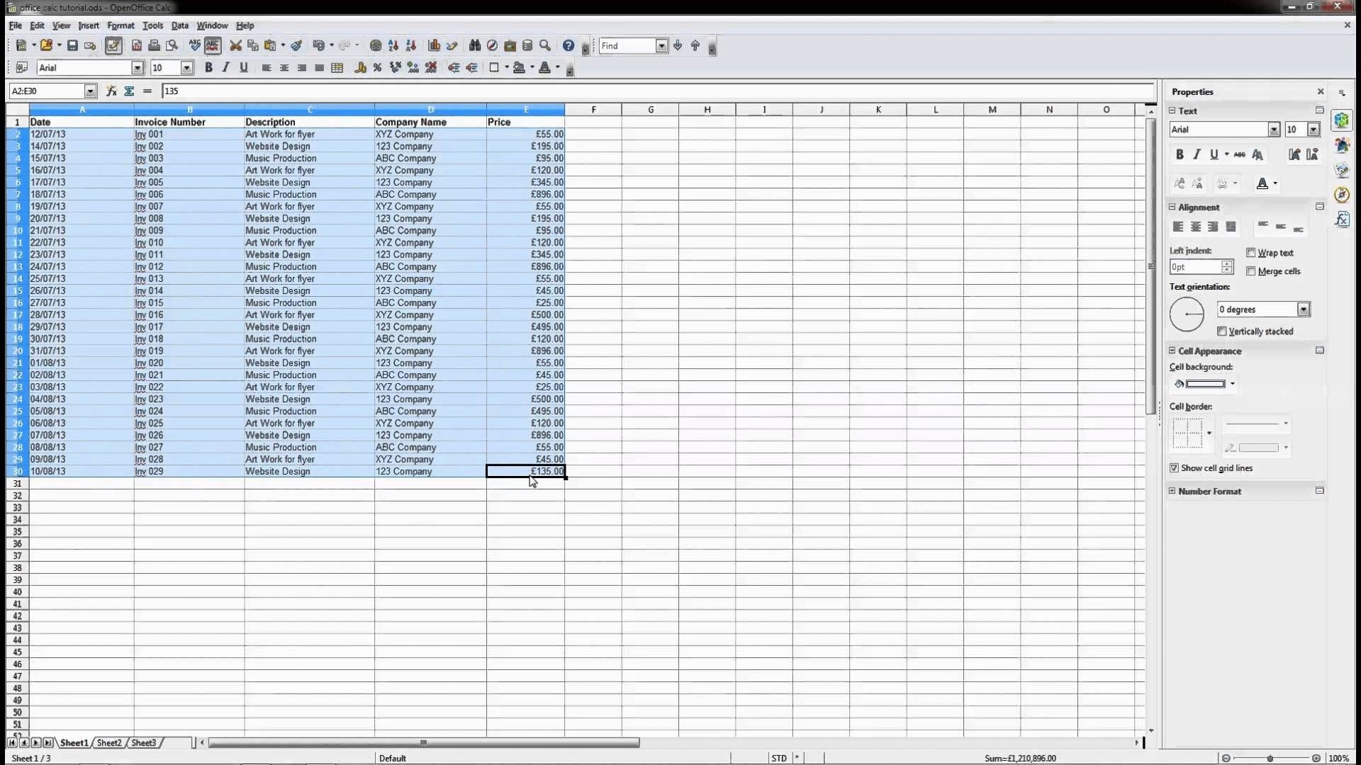 Open Office Calc Printable Calendar Template