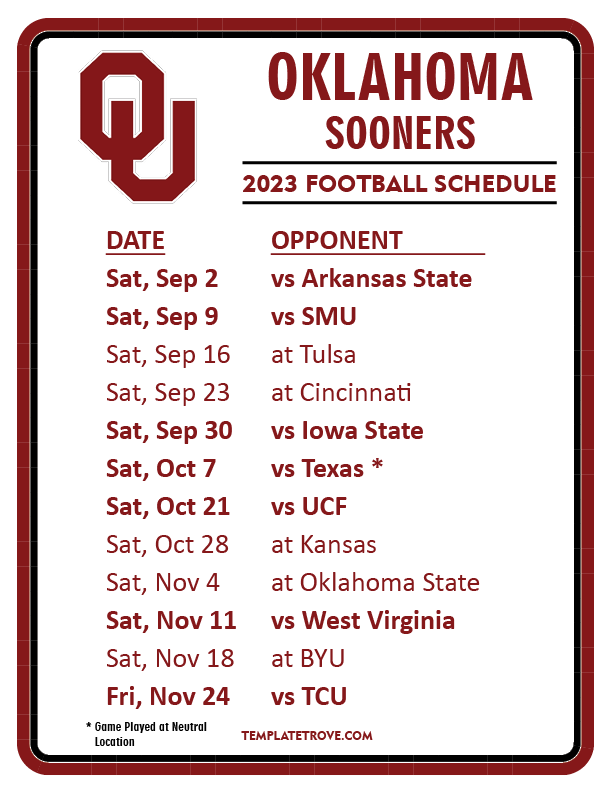 Ou Football Schedule 2025 Tickets Price Michelle S Butler