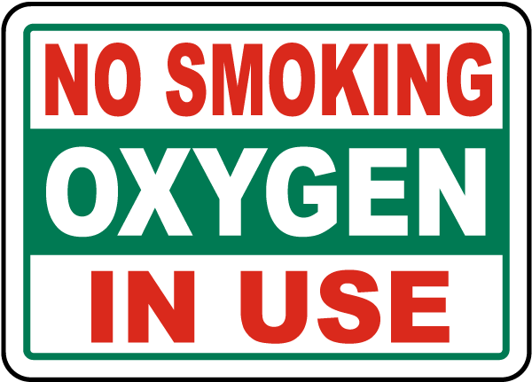 Oxygen In Use No Smoking Sign Printable