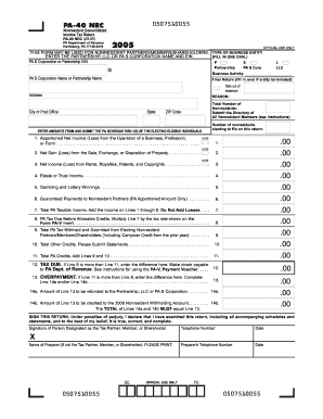 Pa Tax Return Fill And Sign Printable Template Online