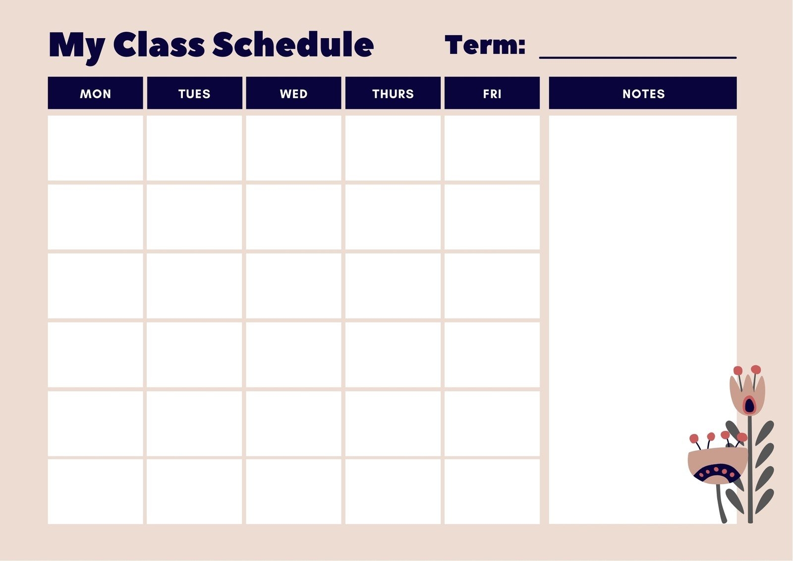 Page 2 Free Printable Class Schedule Templates To Customize Canva