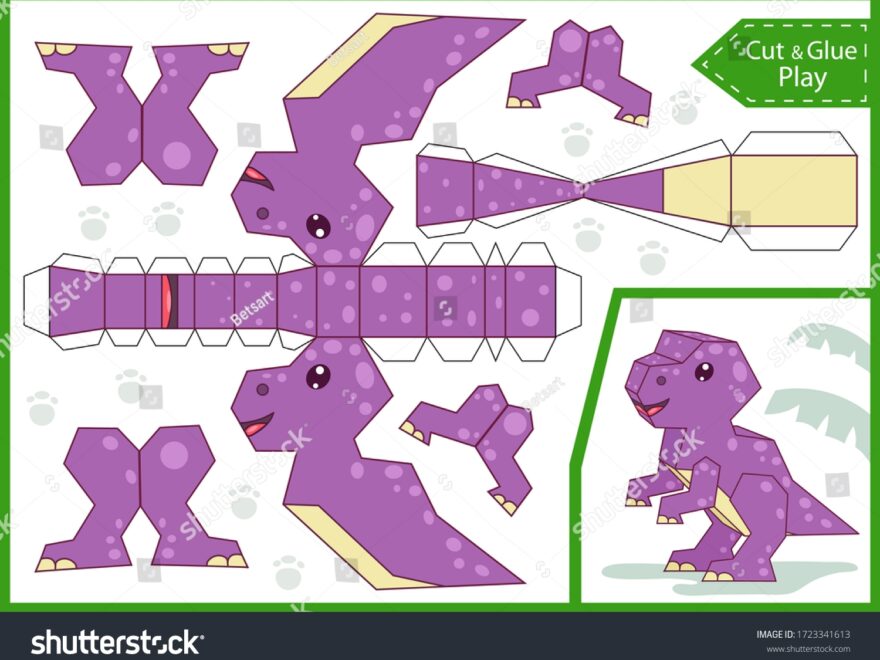 Papercraft 3D Dinosaur Template