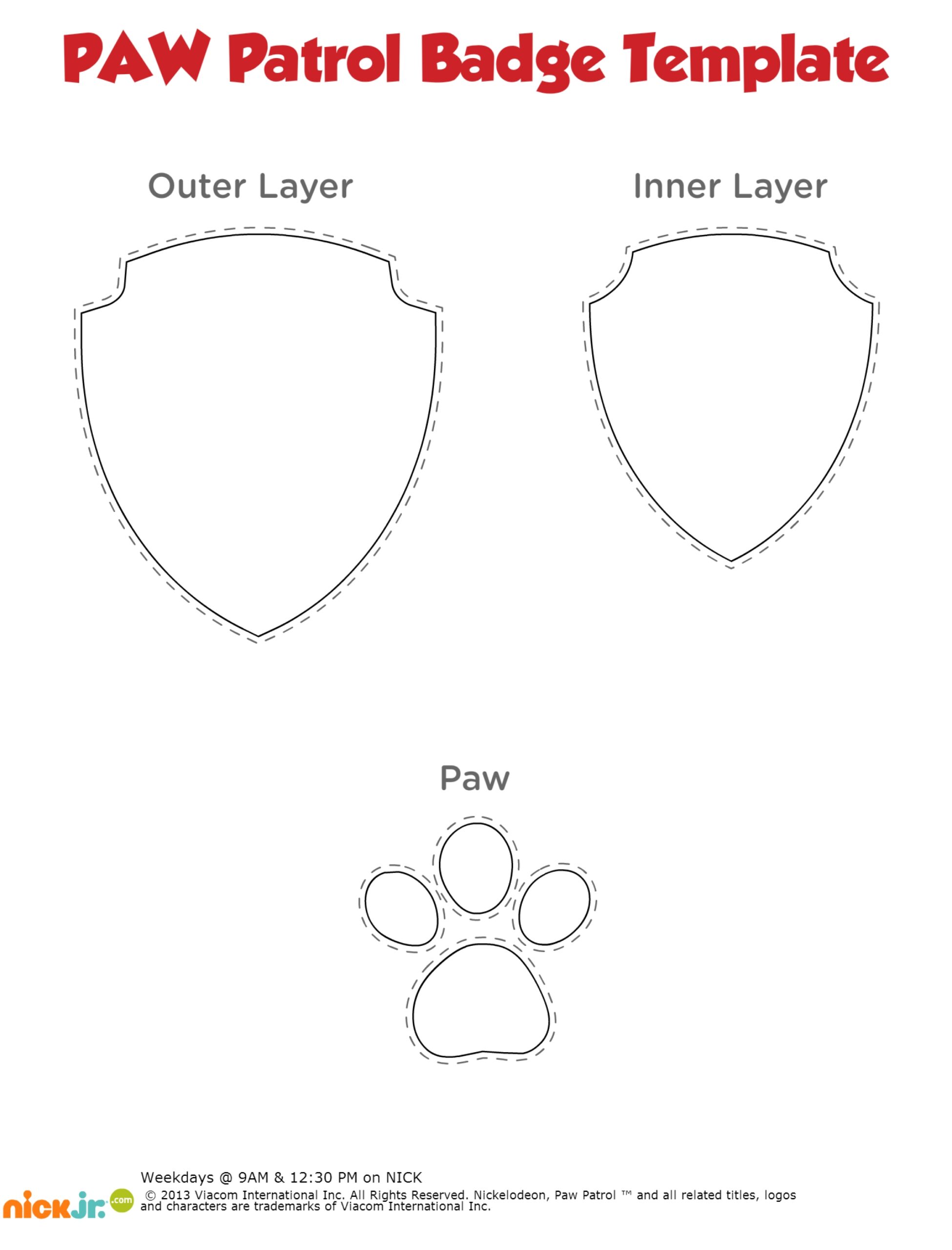 PAW Patrol Badge Printable Template Inspirational Cloud Of Ideas 