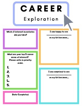 Career Exploration Worksheets Printable