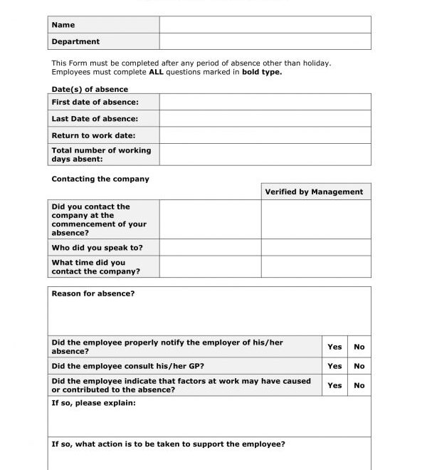 Pdf Free Printable Return To Work Form Printable Forms Free Online