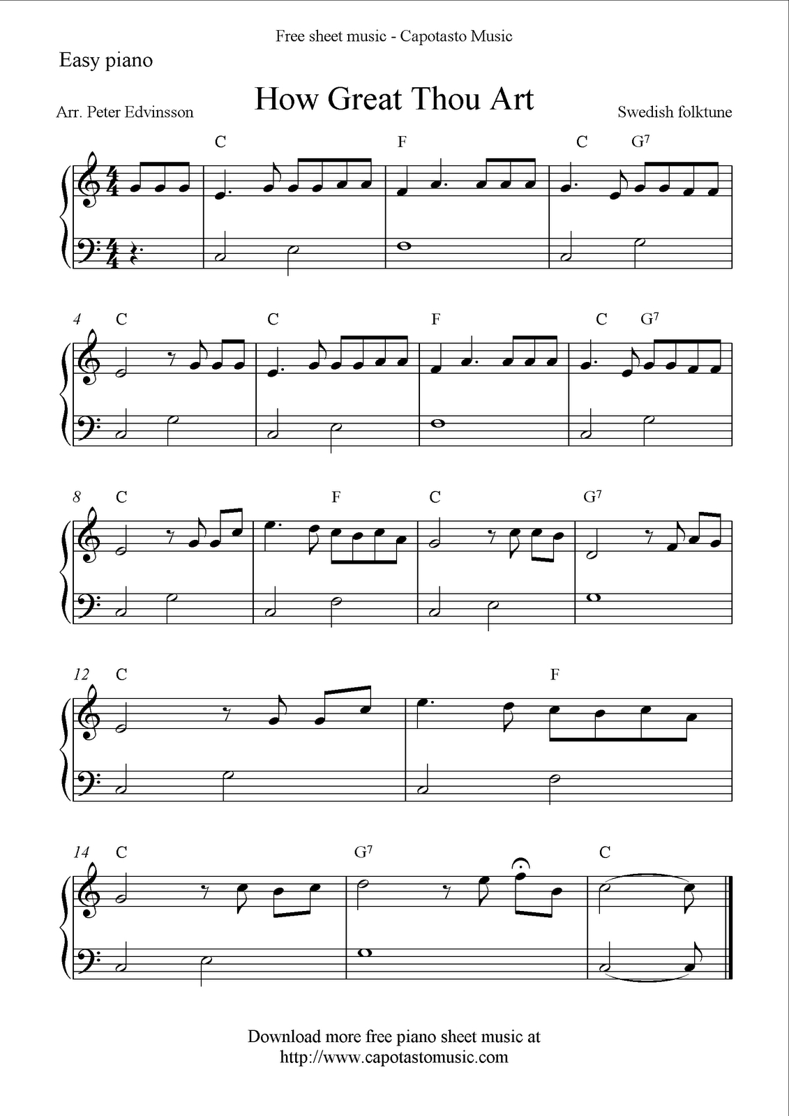 Piano Printable Sheet Music