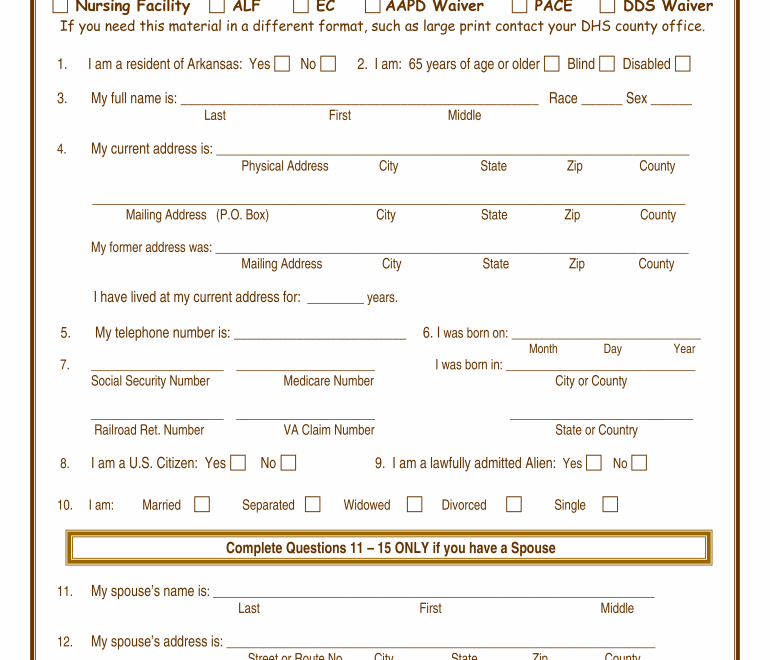 Printable Arkansas Dhs Form 7781 Printable Forms Free Online