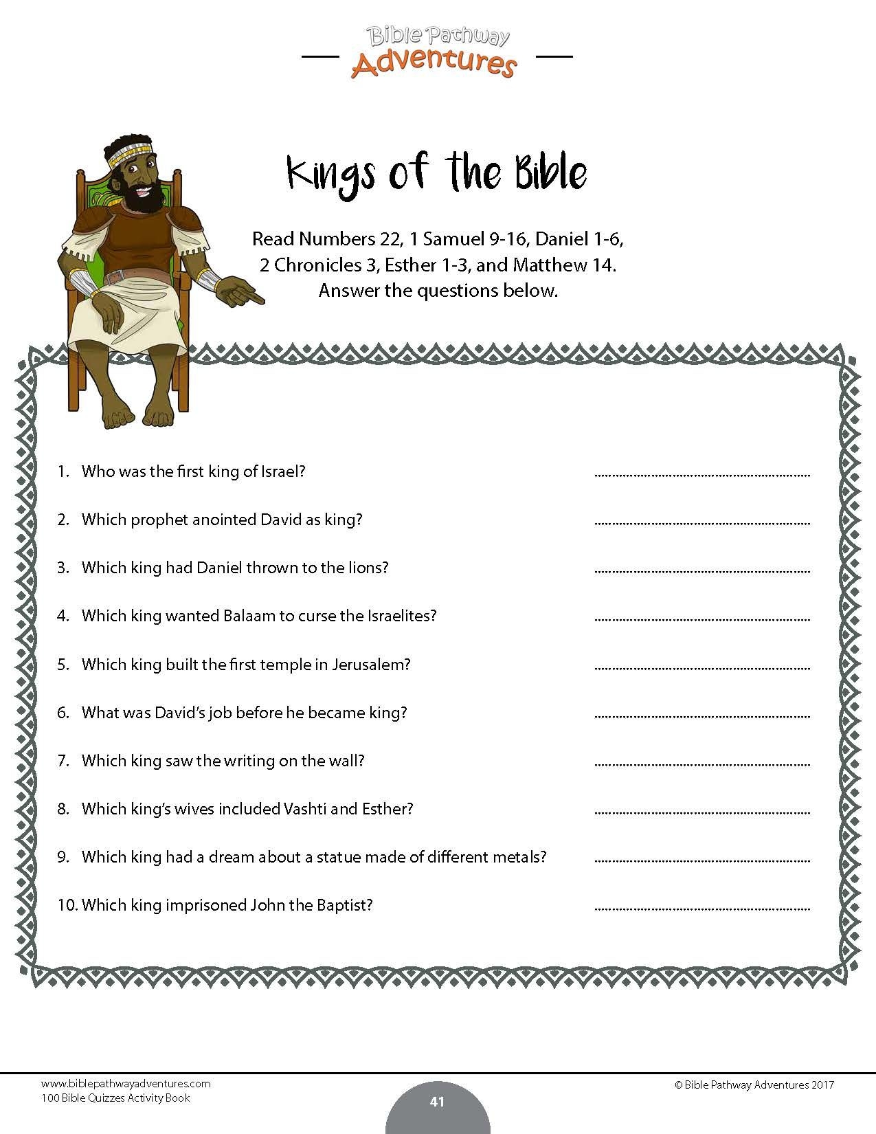 Printable Bible Quiz