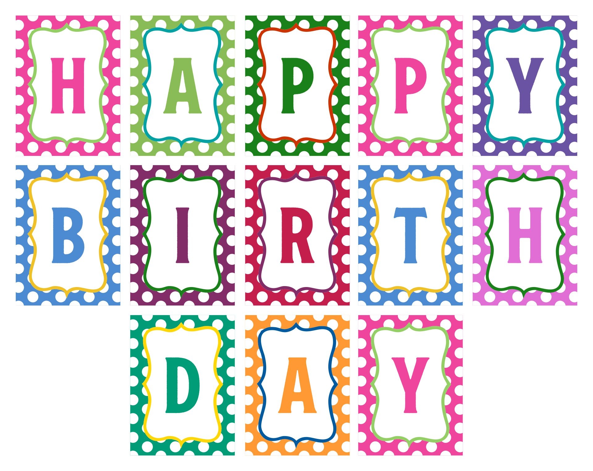 Free Printable Happy Birthday Banner Letters