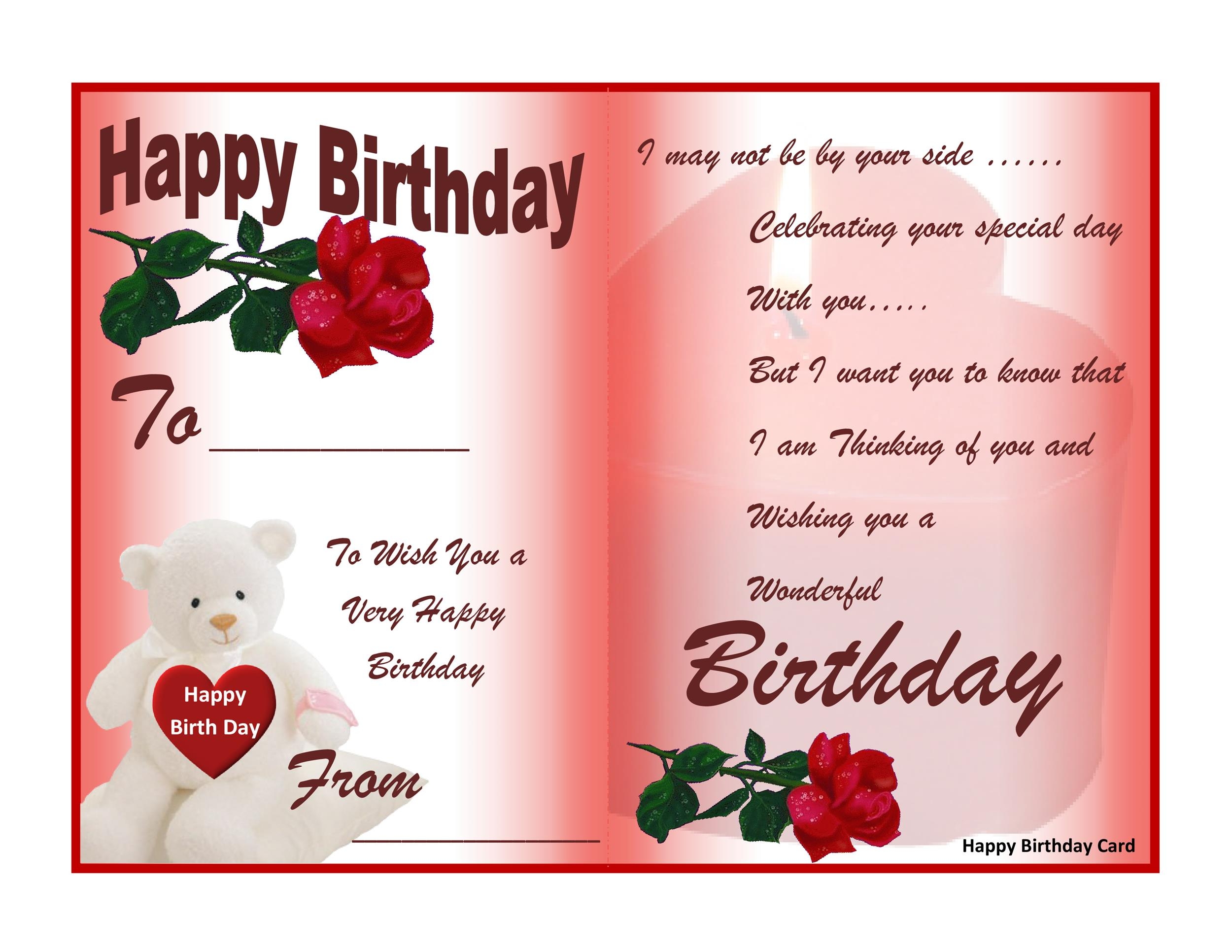 Printable Birthday Card For Her Free Printable Birthday Cards